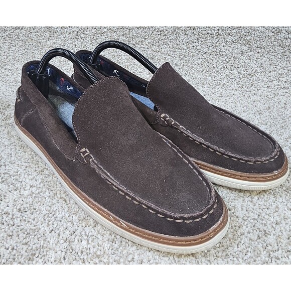Tommy Hilfiger Other - Tommy Hilfiger Brown Leather Suede Slip on Loafer Sneaker Size 9 Style TMLENNOX
